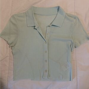 American Eagle By Payless Light Blue Crop Top
